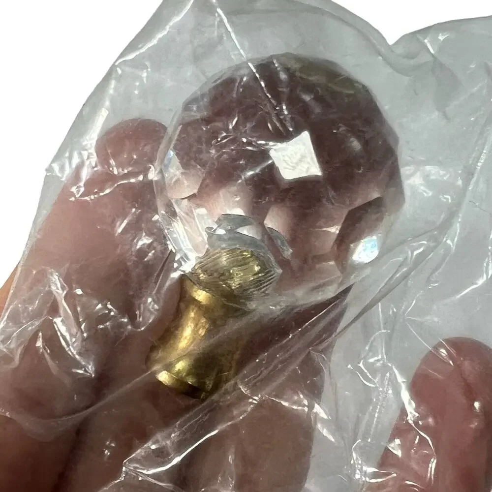 Vintage round glass drawer knob pull handle with gold detail